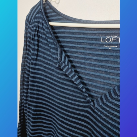 LOFT Women's Long Sleeve Striped Top Size XS - Picture 4 of 6
